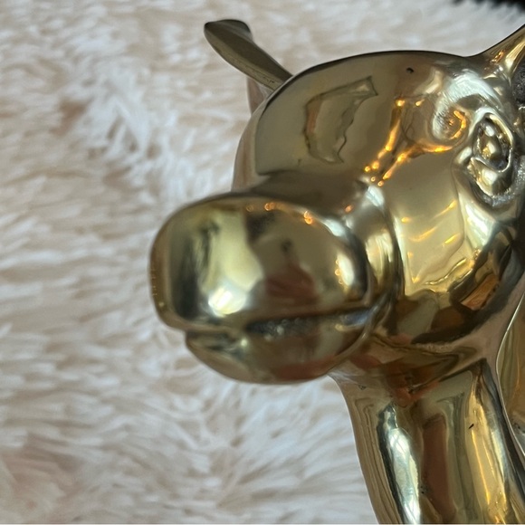 2 Large Brass Deer Vintage Patina Hollywood Regency Mid-Century Modern MCM - Picture 9 of 16